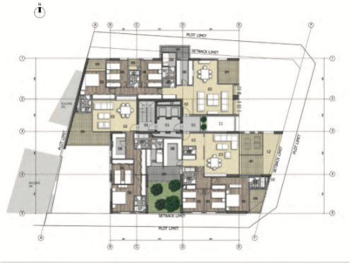 Immeuble résidentiel — vue depuis la rue